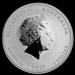 Zilveren munten Lunar Varken 1 troy ounce 2019 Brilliant Uncirculated achterkant