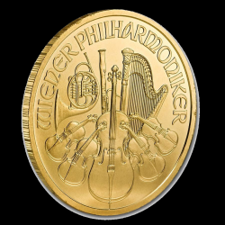 Austrian Philharmoniker 1 toz RANDOM YEAR BU gouden munt zijkant